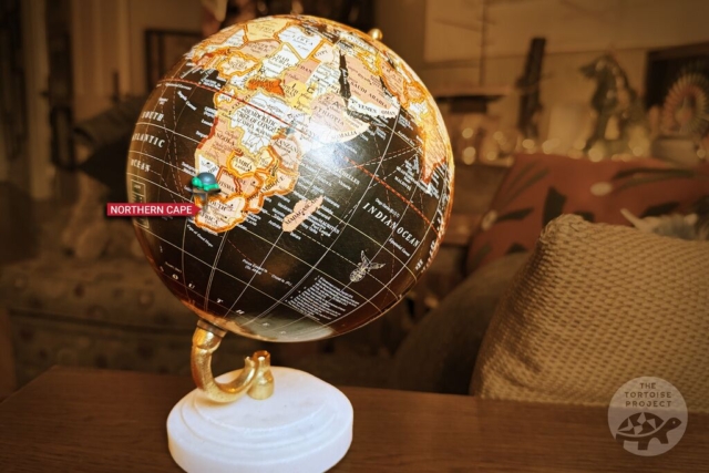 Northern Cape pinned on a globe